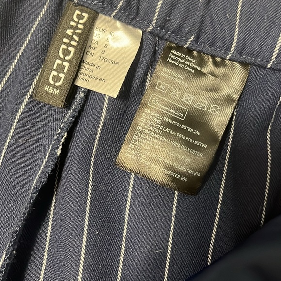 Navy blue pinstripe trousers - Picture 4 of 4